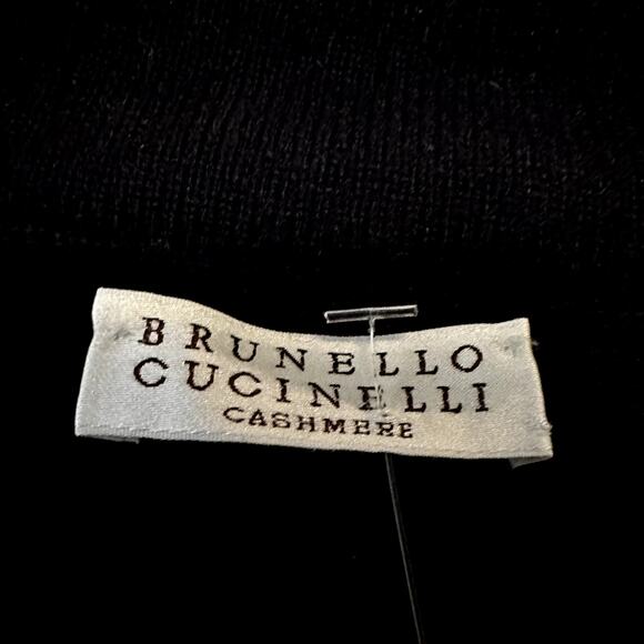 Brunello Cucinelli Cardigan Sweater 100% Cashmere Ruched Shirt Collar Tie Front - Picture 3 of 5